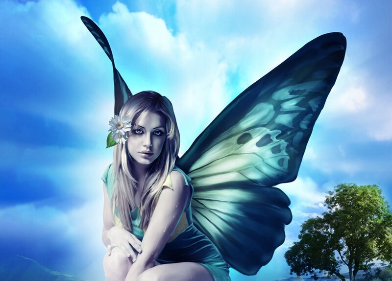 fairy with butterfly wings