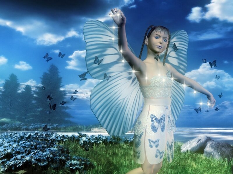 Fairy with Butterfly Wings — Blue, Serene