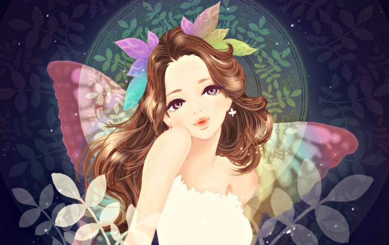 Fairy with Butterfly Wings — Brown, Serene, Night