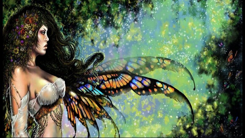 Fairy with Butterfly Wings — Green, Fantasy