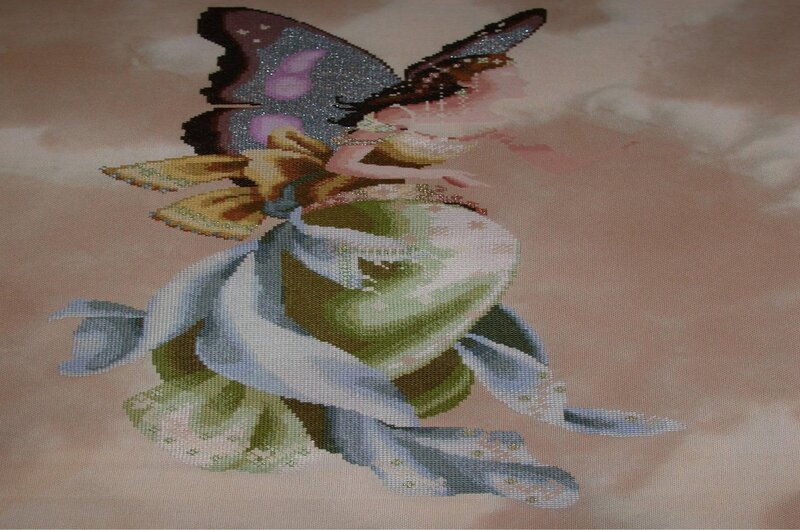 Fairy with Butterfly Wings — Green, Whimsical, Illustration