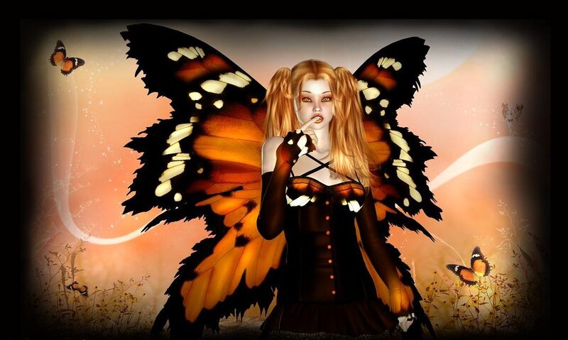 Fairy with Butterfly Wings — Orange
