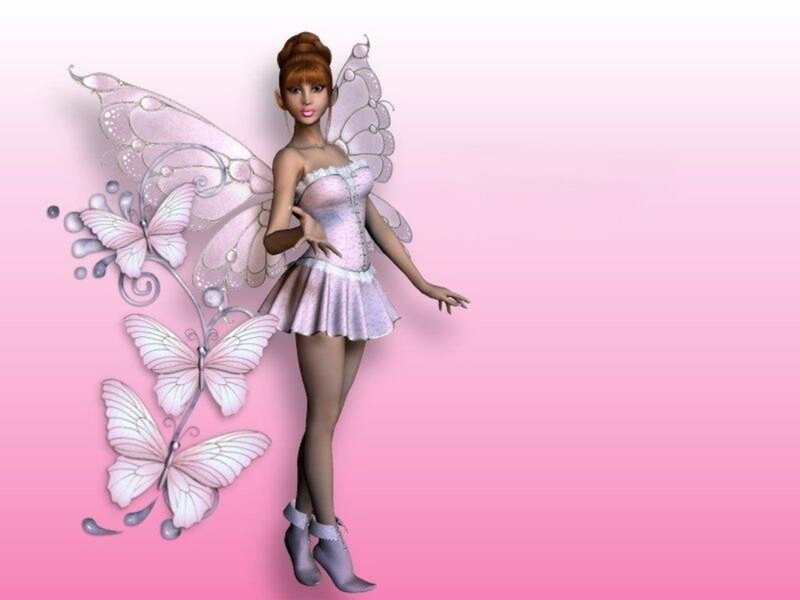Fairy with Butterfly Wings — Pink