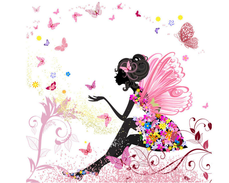 Fairy with Butterfly Wings — Pink, Whimsical, Spring