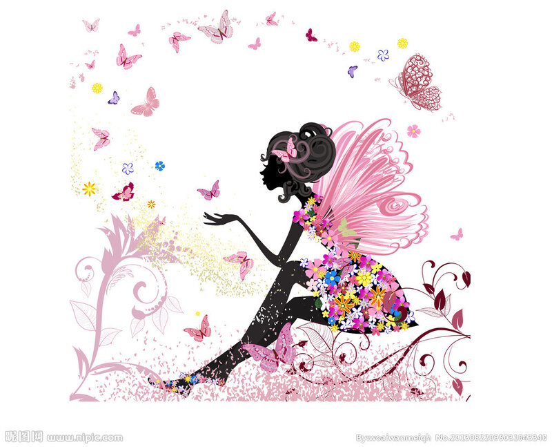 Fairy with Butterfly Wings — Pink, Whimsical