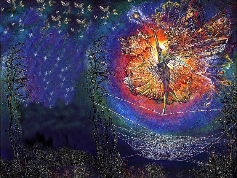 Fairy with Butterfly Wings — Purple, Dramatic, Night