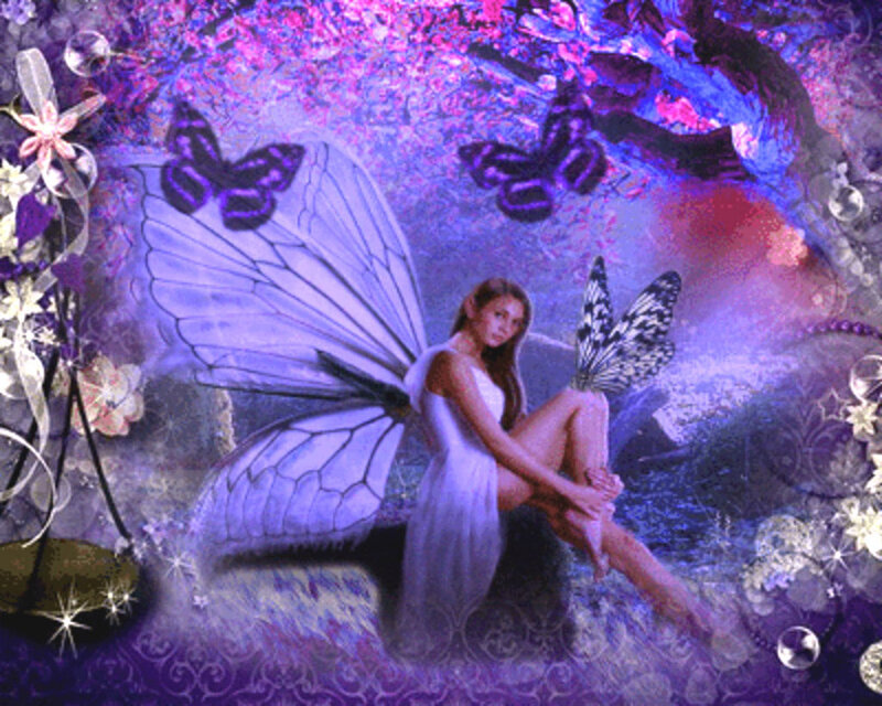 Fairy with Butterfly Wings — Purple, Dreamy