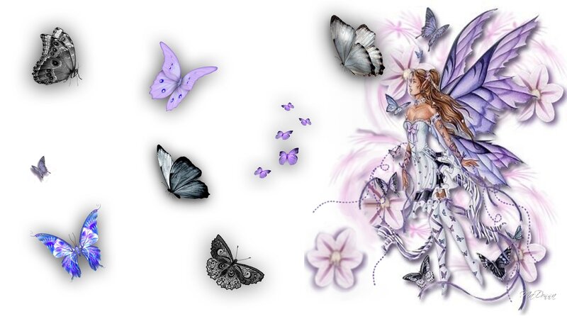 Fairy with Butterfly Wings — Purple, Ethereal