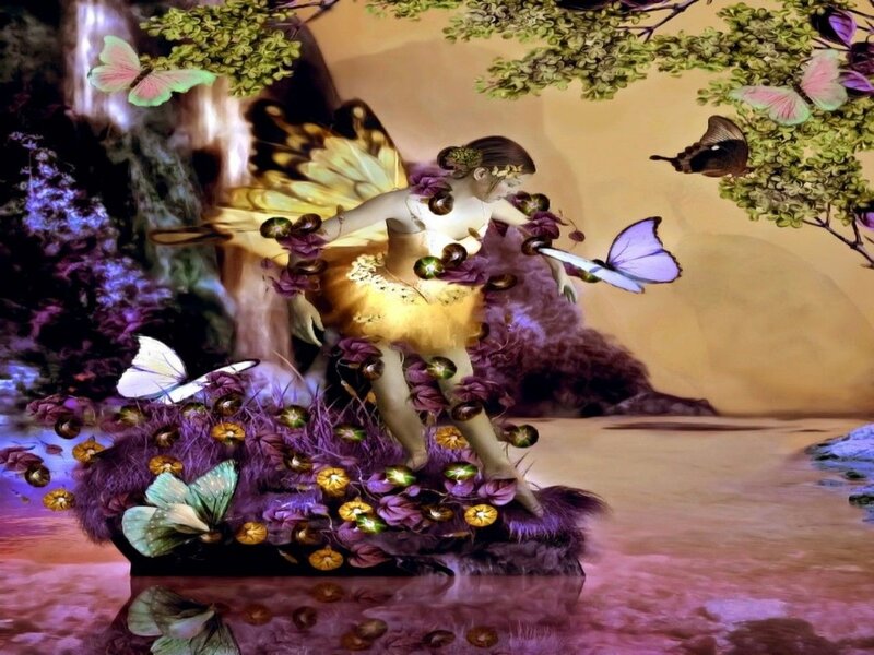 Fairy with Butterfly Wings — Purple, Fantastical