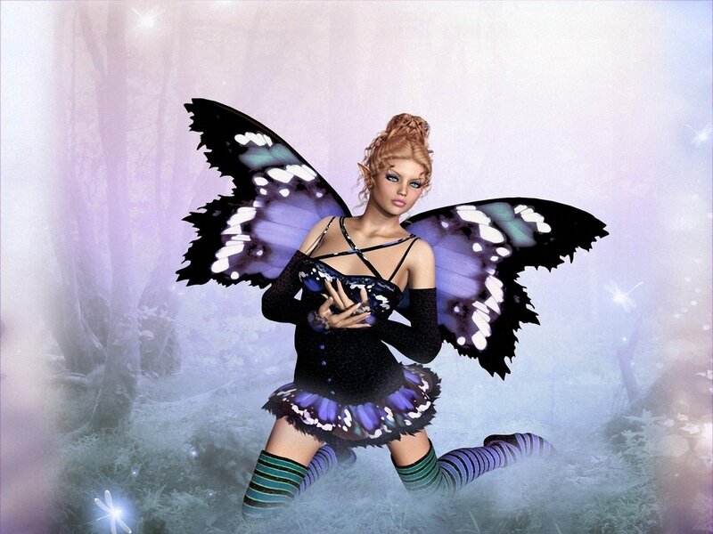 Fairy with Butterfly Wings — Purple, Fantasy