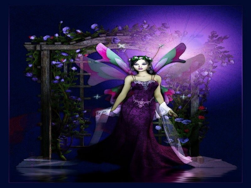 Fairy with Butterfly Wings — Purple, Mystical