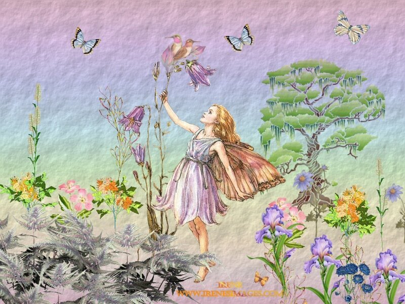 Fairy with Butterfly Wings — Purple, Serene, Spring