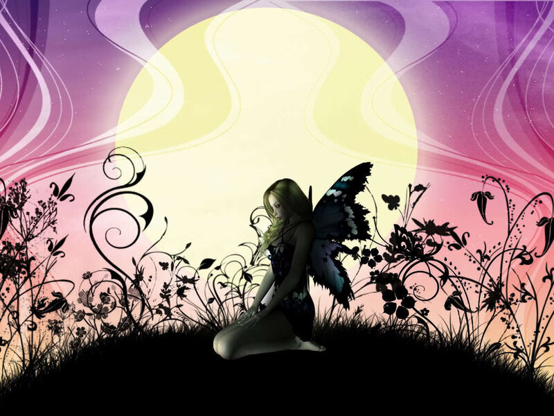 Fairy with Butterfly Wings — Purple, Serene
