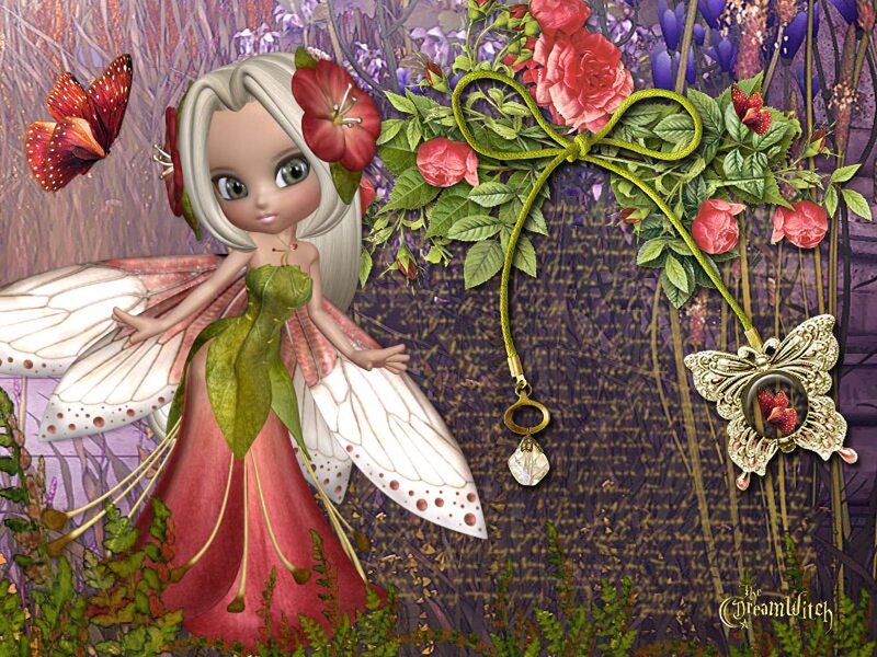 Fairy with Butterfly Wings — Purple, Whimsical
