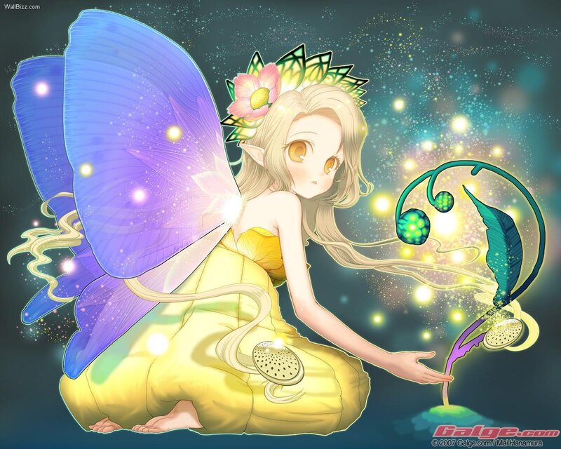 Fairy with Butterfly Wings — Yellow, Serene