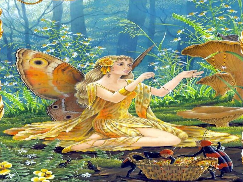 Fairy with Butterfly Wings — Yellow