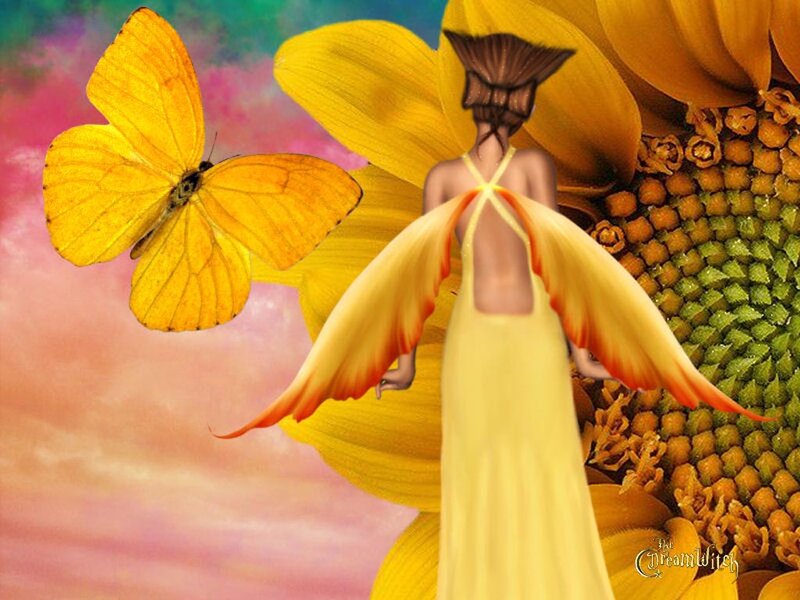 Fairy with Butterfly — Yellow