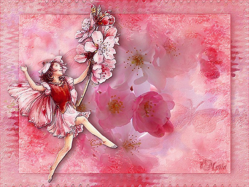 fairy with cherry blossoms