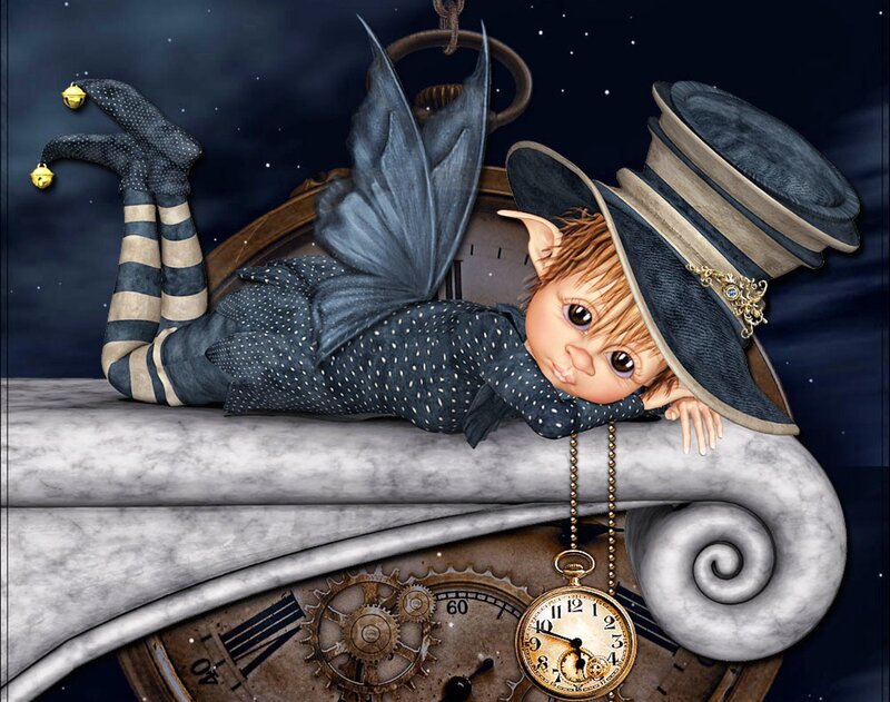 Fairy with Clock — Blue