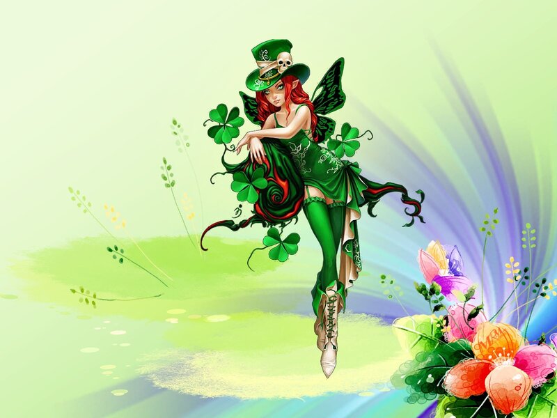 fairy with clover hat