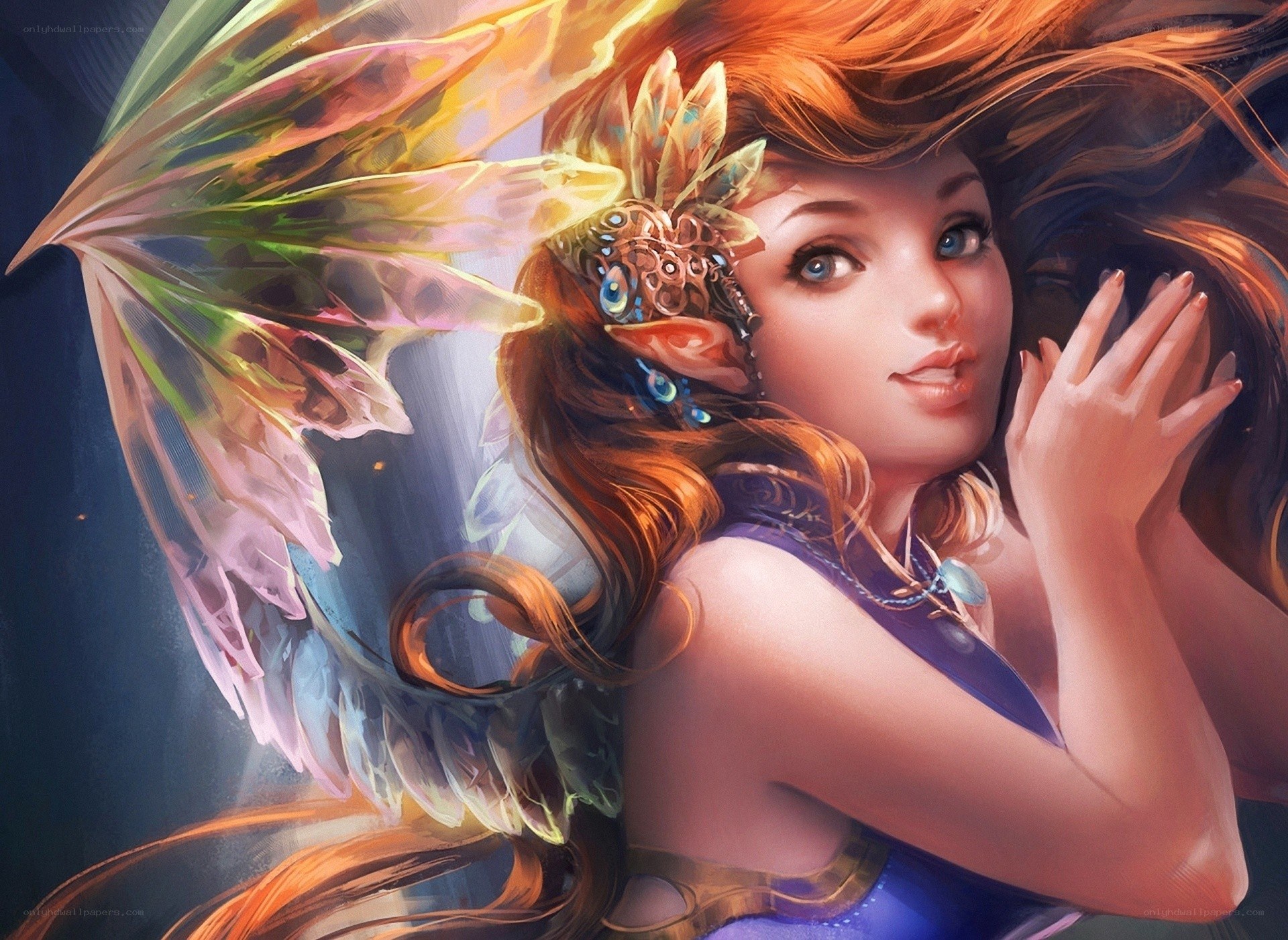fairy with colorful wings