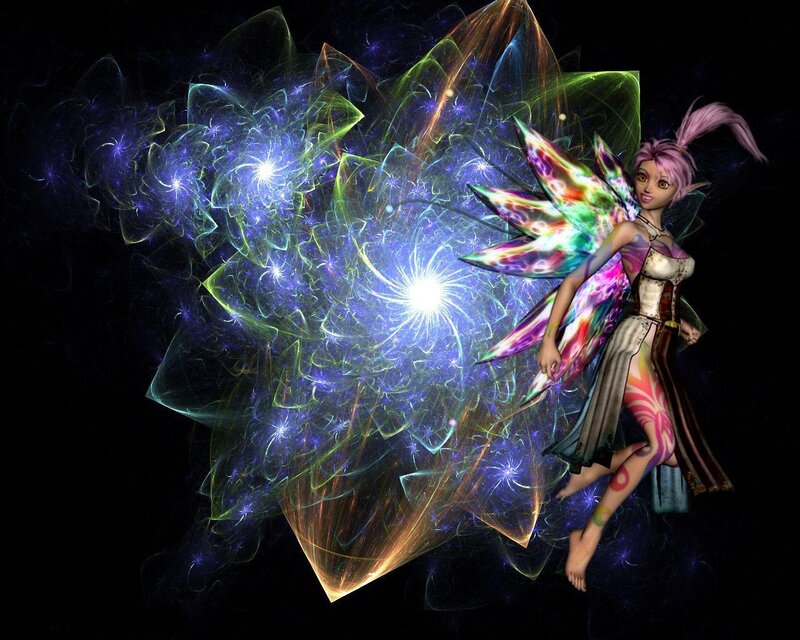Fairy with Colorful Wings — Purple, Fantastical