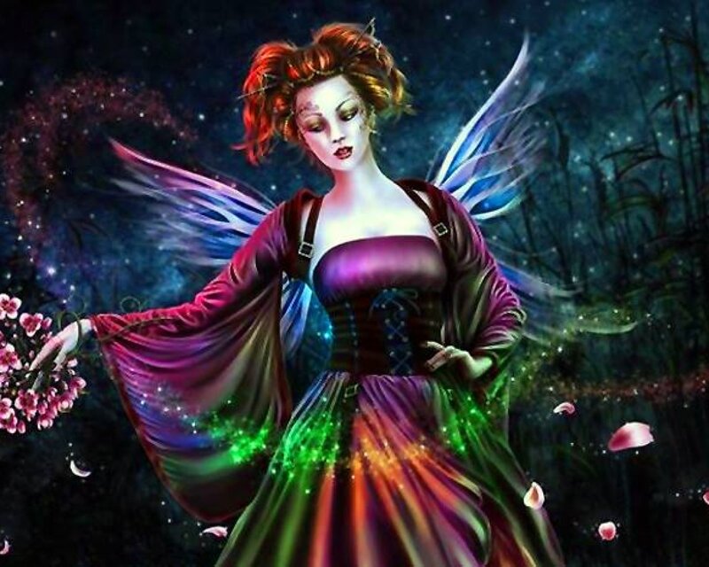 Fairy with Colorful Wings — Purple, Fantasy