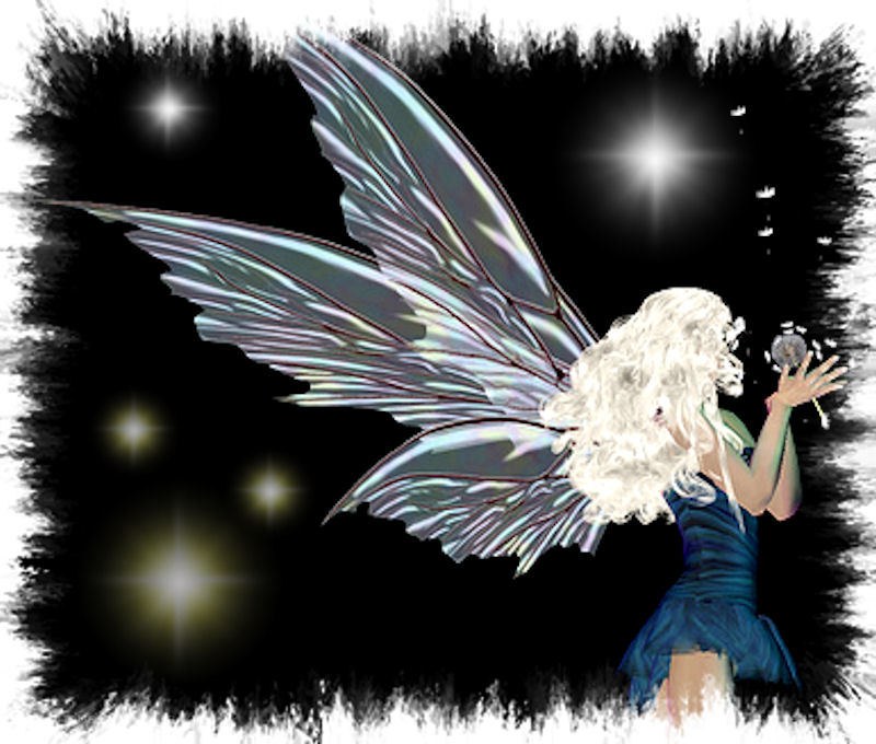 fairy with dandelion in night