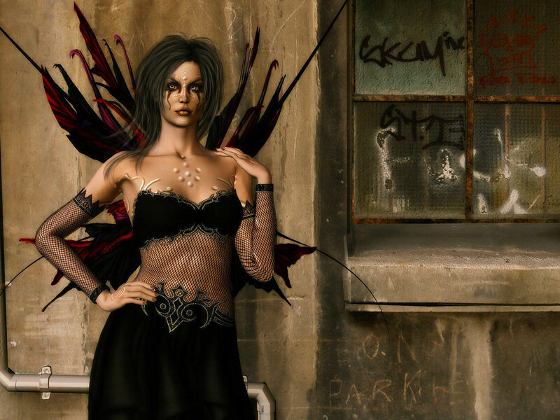 fairy with dark wings