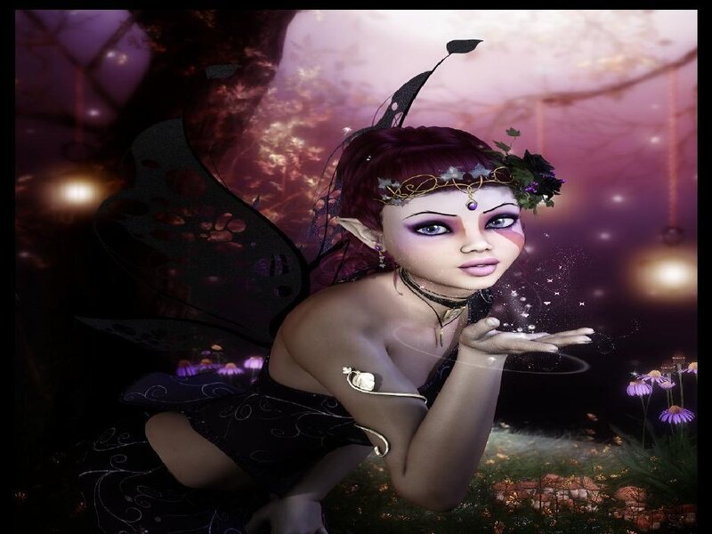 Fairy with Dark Wings — Purple