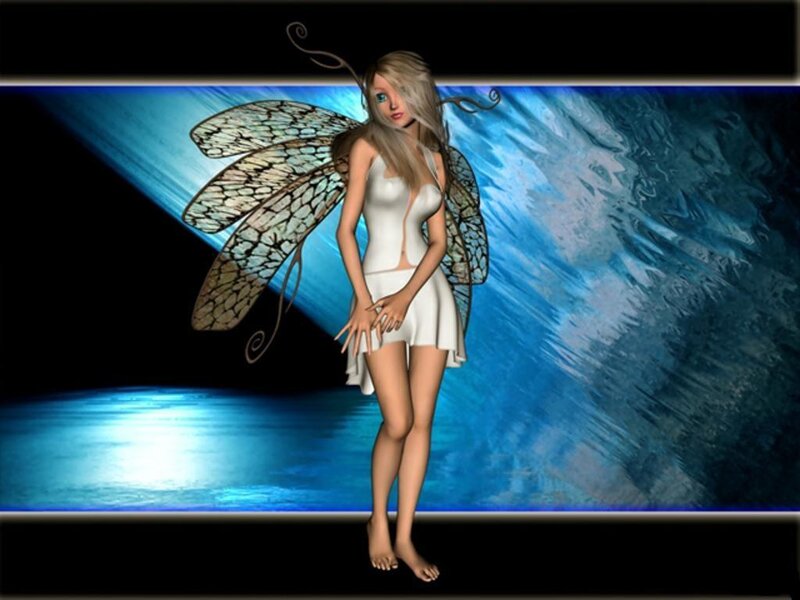 Fairy with Dragonfly Wings — Blue