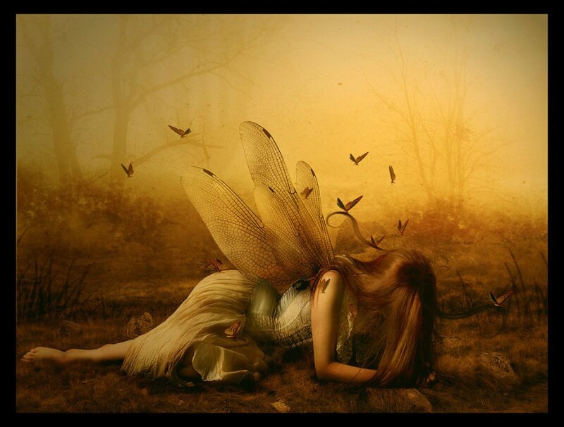 Fairy with Dragonfly Wings — Yellow