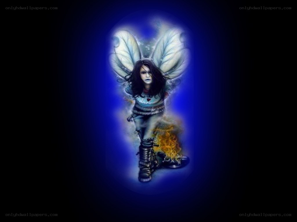 fairy with fire and wings
