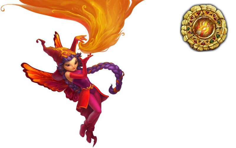 Fairy with Fire Wings — Orange
