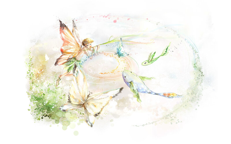 Fairy with Fish and Butterflies