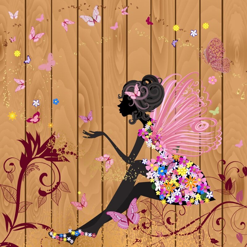 Fairy with Floral Dress — Brown