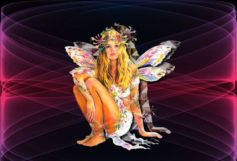 Fairy with Floral Wings — Purple