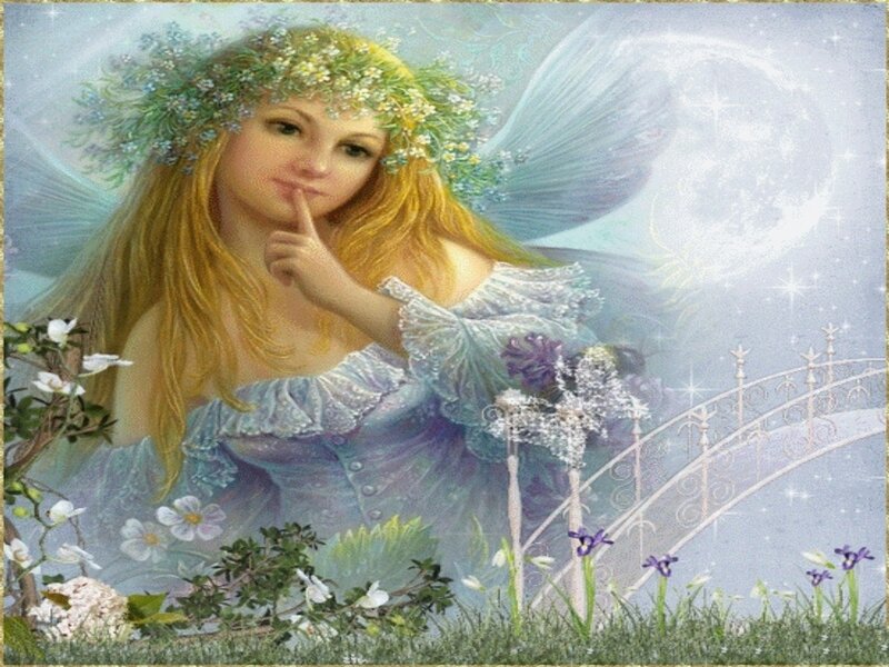 Fairy with Flower Crown — Blue