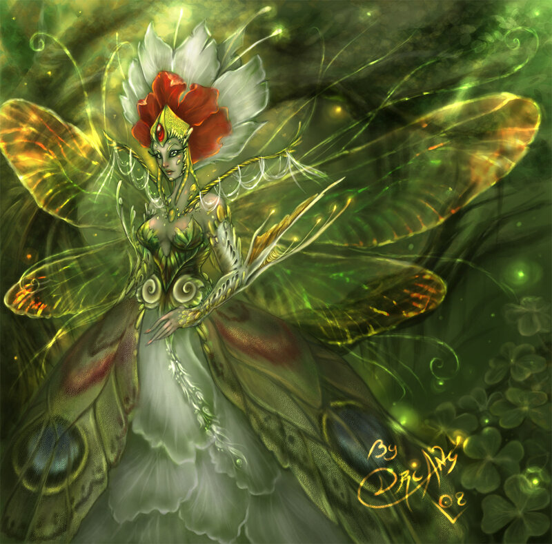 Fairy with Flower Crown — Green, Ethereal