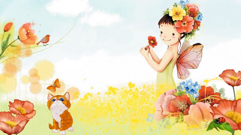 Fairy with Flower Crown — Yellow