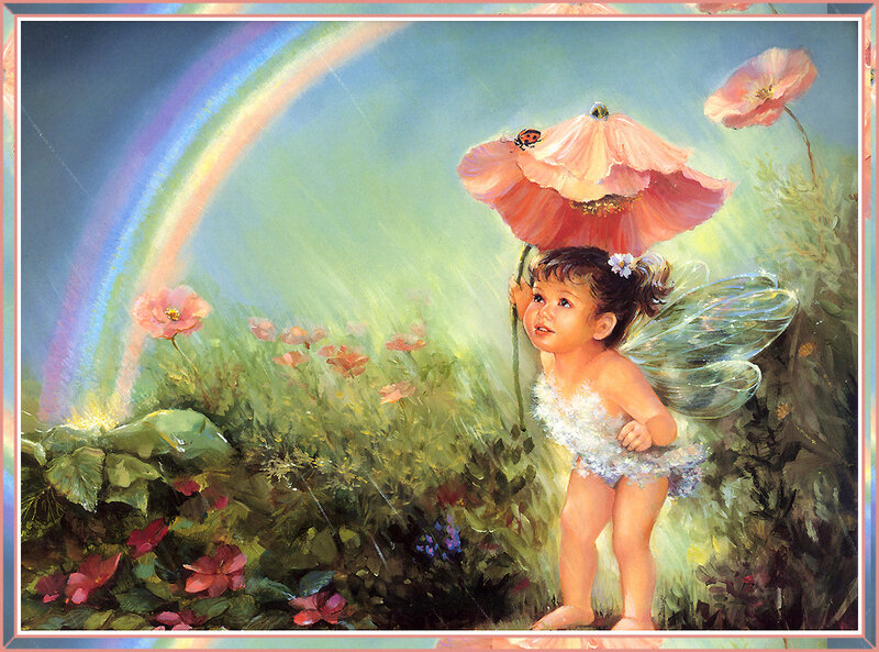 Fairy with Flower Umbrella
