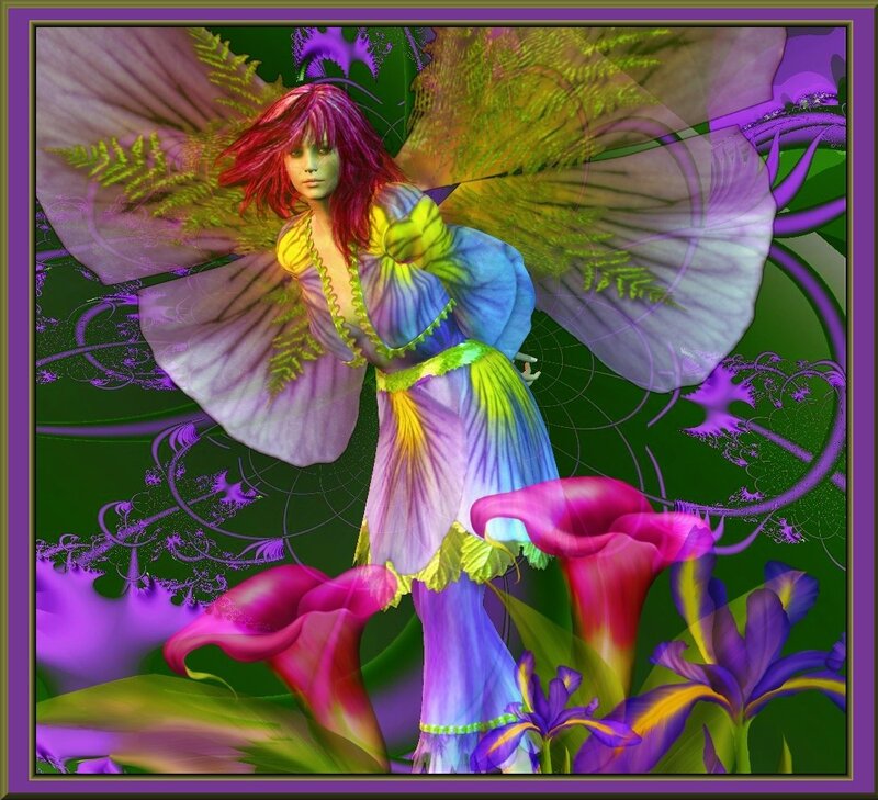 Fairy with Flower Wings — Purple