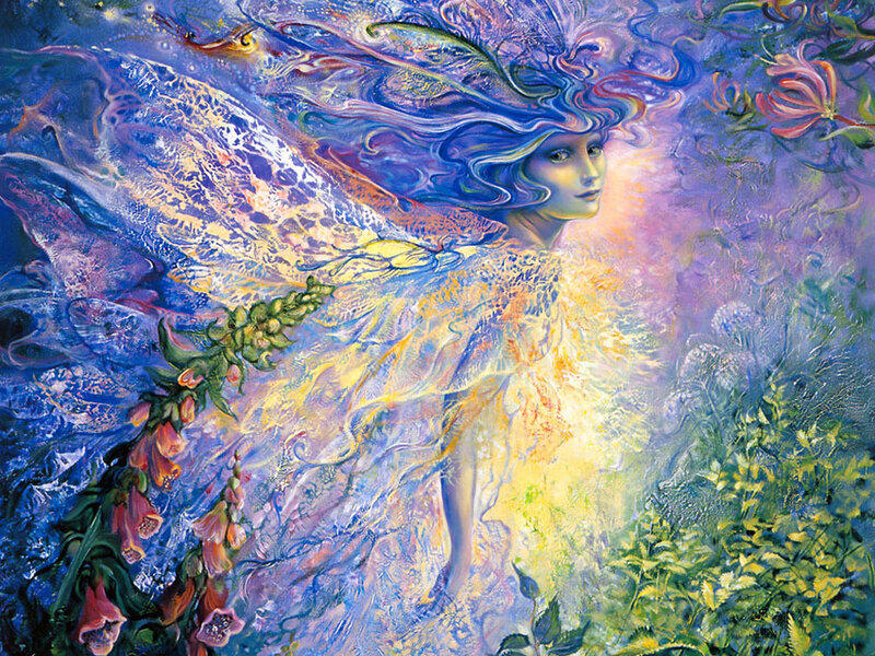 Fairy with Flowing Hair — Blue