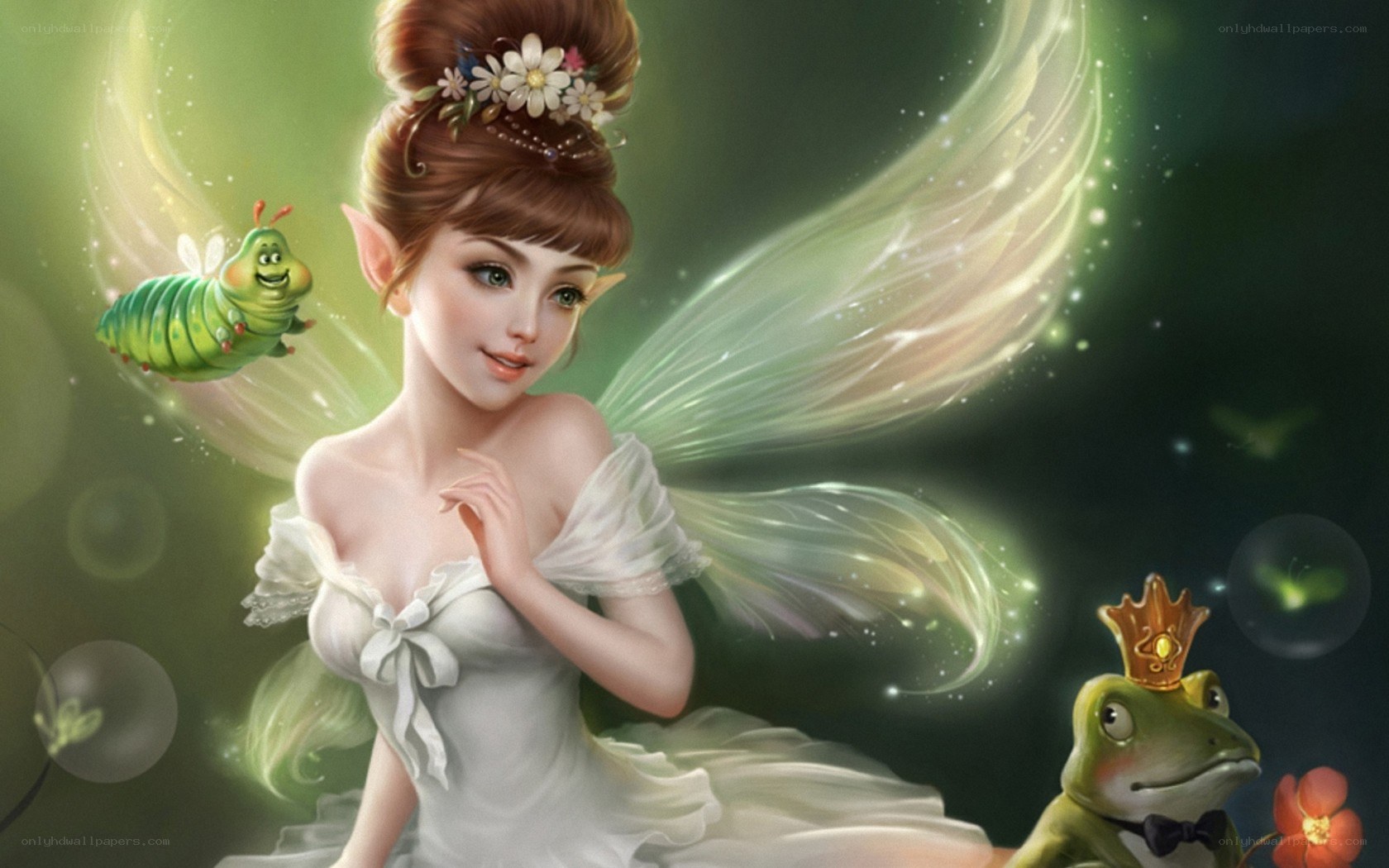 fairy with friends in garden