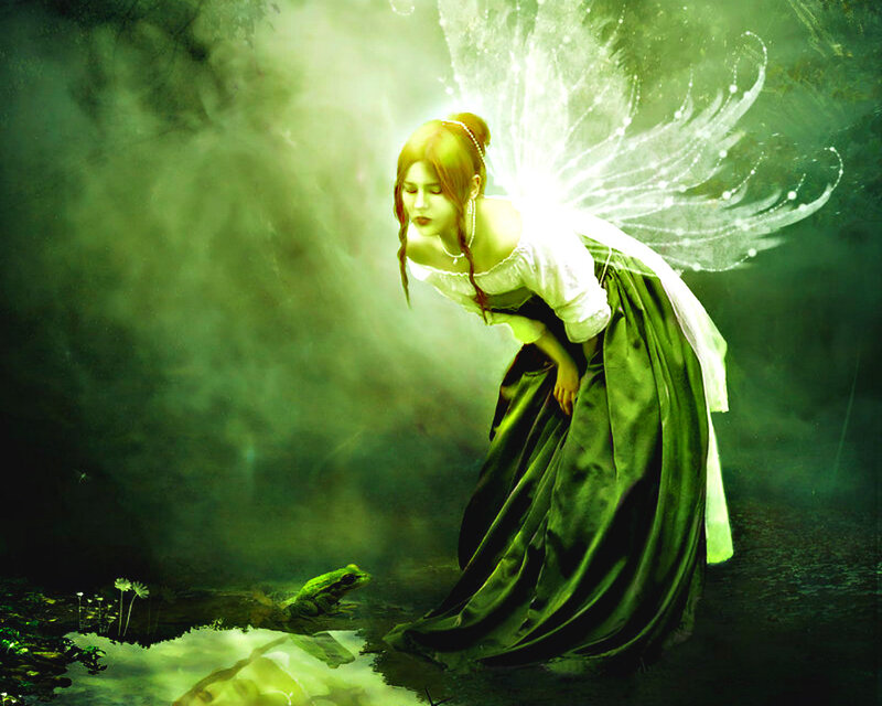 Fairy with Frog — Green