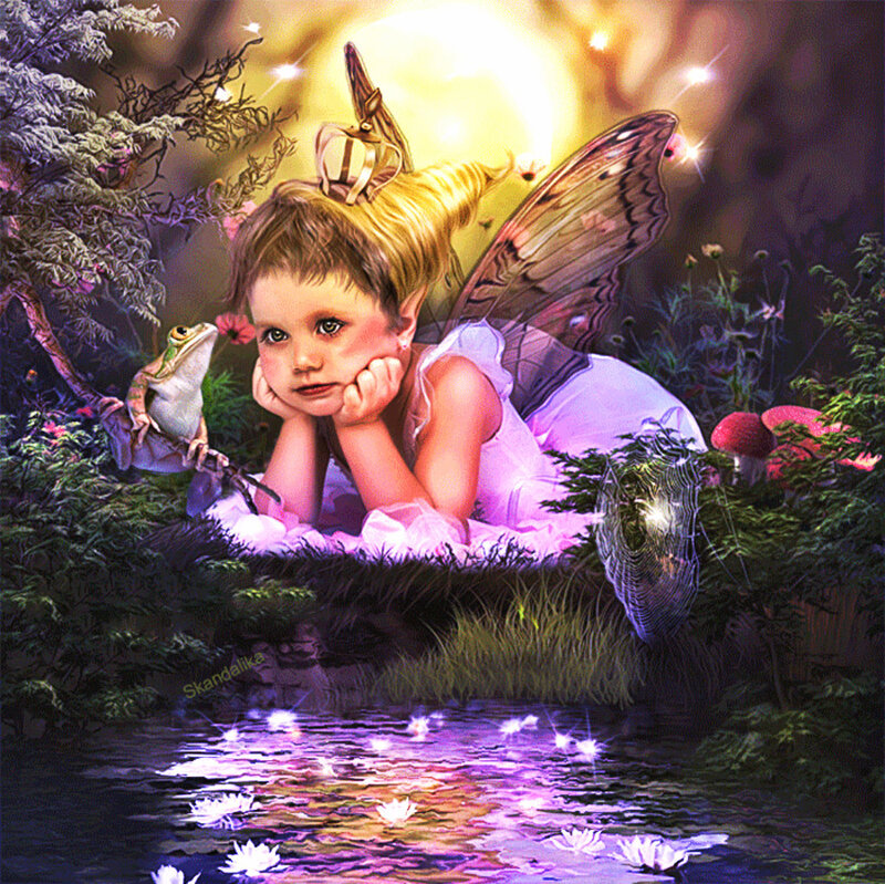 Fairy with Frog — Purple