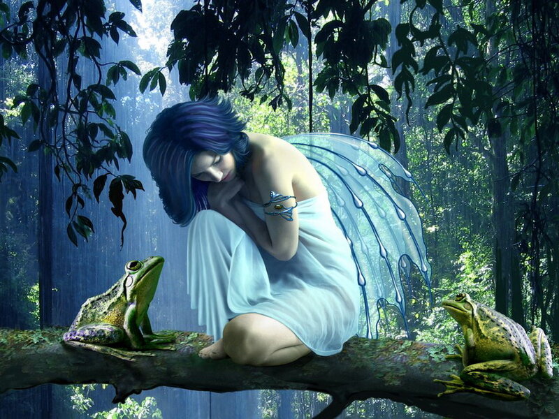 Fairy with Frogs