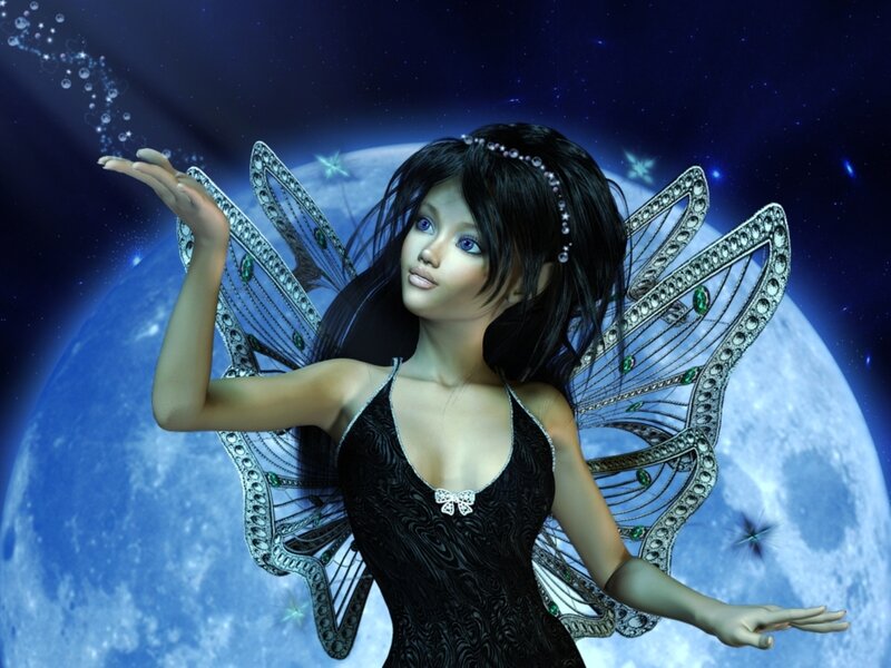 fairy with gemstone wings