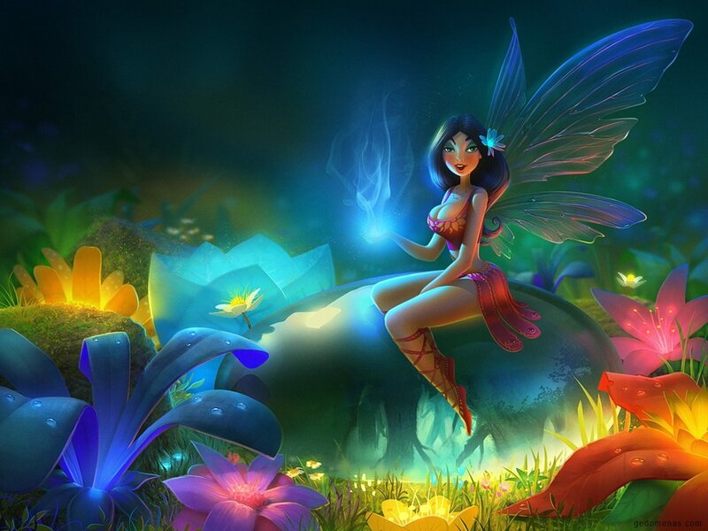 Fairy with Glowing Hand — Blue, Magical