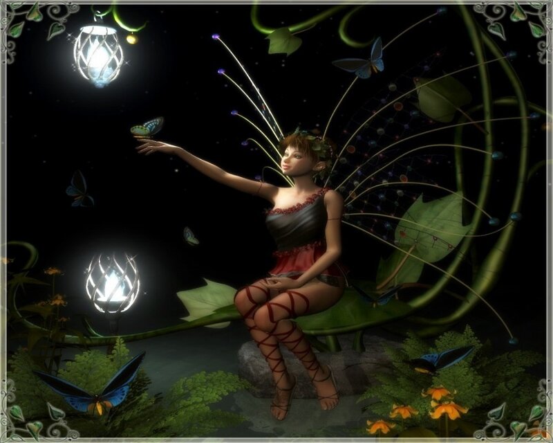 fairy with glowing lanterns